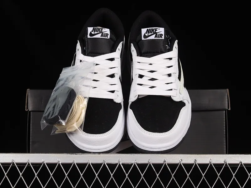 All categories Air Jordan Jordan series basketball shoes Air Jordan 1 Low Travis Scott x Air Jordan 1 Low OG AJ1 Joe 1 black and white panda reverse inverted hook joint casual sports basketball shoes DM7866-101
